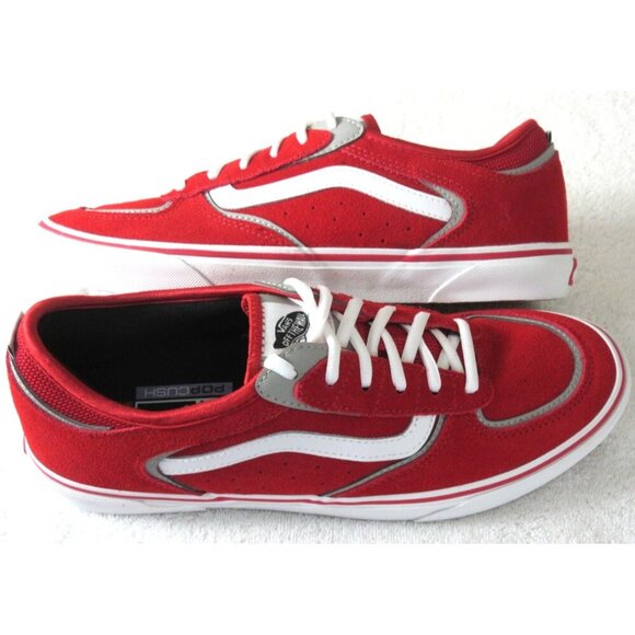 Vans Men's Skate Geoff Rowley Suede Red White Striped Shoes sizes NIB - Picture 1 of 5